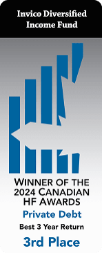 Invico Diversified Income Fund, Canadian Hedge Fund Awards 2024, Private Debt, Best 3 Year Return, 3rd Place